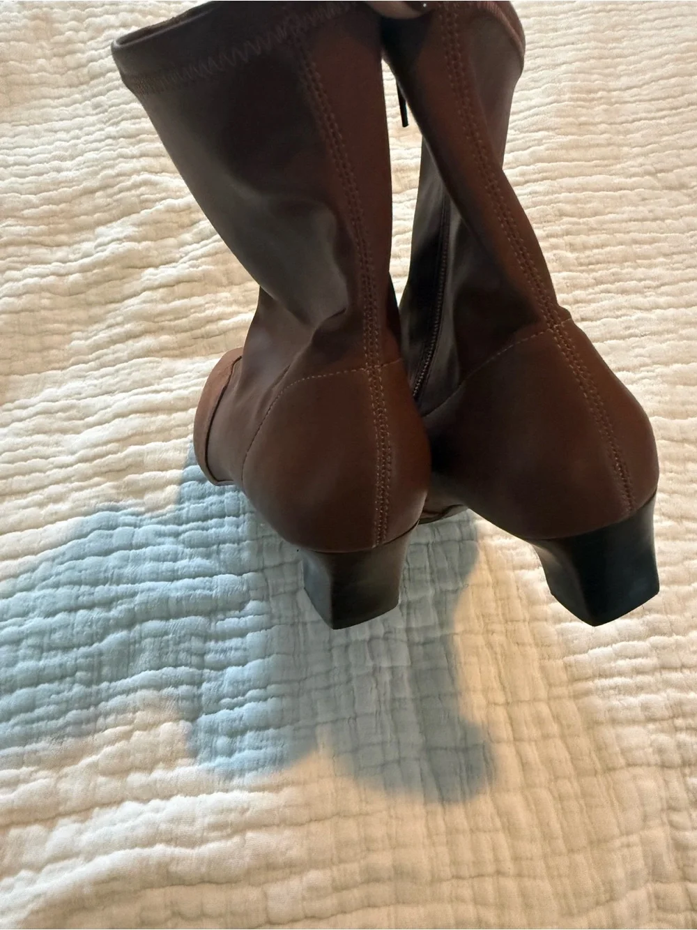 Maeve Cap Toe Brown Pointed Toe Ankle Booties with Low Heel Leather EUC C000